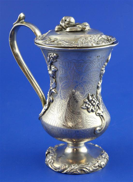 A mid 19th century Russian 84 zolotnik silver cup and cover, 9.5 oz.